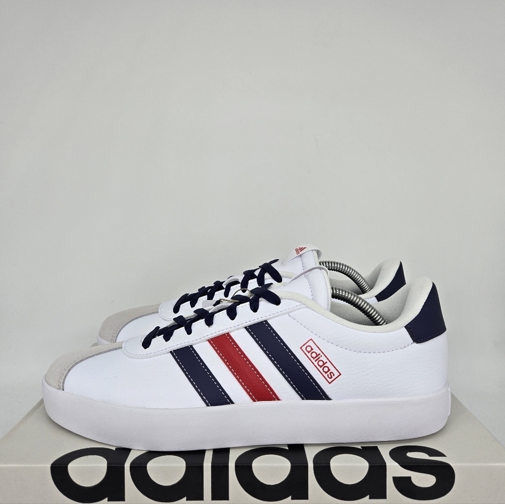 New adidas Vl Court 3.0 White Team Navy Blue Scarlet IF4465 Men's Shoes Size 8